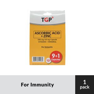 [BUY 9+1] TGP Ascorbic+Zinc Cap 500mg for immunity
