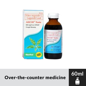 ASCOF FORTE Vitex negundo L. Lagundi Leaf 600mg/5mL 60mL Sugar-free Menthol Syrup