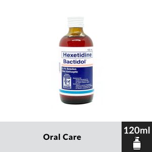 BACTIDOL Hexetidine 120ml 0.1% Solution Oral Antiseptic