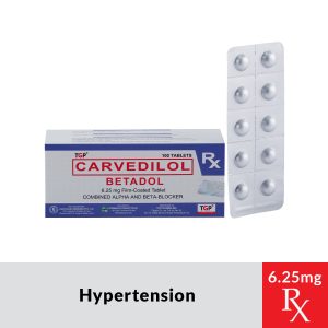 BETADOL Carvedilol 6.25mg Film-coated Tablet