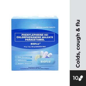 BIOFLU Phenylephrine HCl Chlorphenamine Maleate Paracetamol 10mg/2mg/500mg Tablet 10s