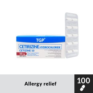 CETIZINE Cetirizine HCl 10mg Tablet 100s