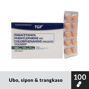 COLDZEP Paracetamol+Phenylephrine HCl+Chlorphenamine Maleate 500mg/25mg/2mg Tablet 100s