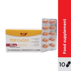 COQ10 Coenzyme Q10 (Ubiquinone) 30mg Softgel Capsule 10s