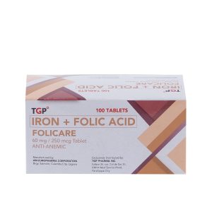 FOLICARE Iron+Folic Acid 60mg/250mcg Tablet