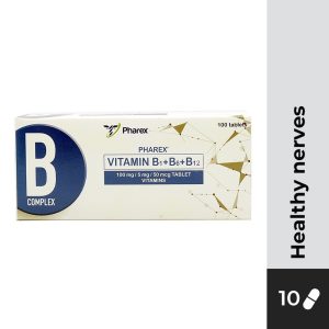 PHAREX B-Complex Vitamin B1 + B6 + B12 100mg/5mg/50mcg Tablet 10s