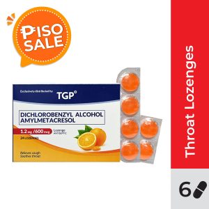 [Piso Sale] TGP Throat Lozenges 1.2/600mcg Orange flavor 6s