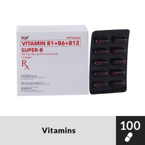 Rx: SUPER B Vitamin B1+B6+B12Cap300mg/100mg/100mcg - Image 1