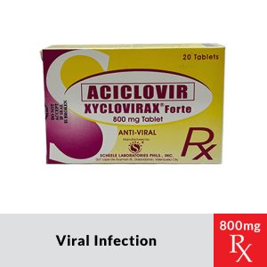 Rx: XYCLOVIRAXFORTE Aciclovir 800mg Tablet