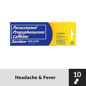 SARIDON Triple Action Paracetamol + Propyphenazone + Caffeine 250mg/150mg/50mg Tablet 10s