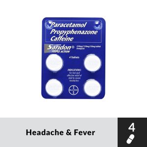SARIDON Triple Action Paracetamol + Propyphenazone + Caffeine 250mg/150mg/50mg Tablet