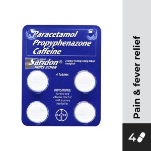 SARIDON Triple Action Paracetamol + Propyphenazone + Caffeine 250mg/150mg/50mg Tablet 4s