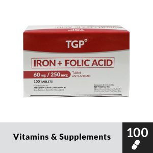 TGP Iron + Folic Tablet 60mg/250mcg 100s