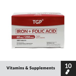 TGP Iron + Folic Tablet 60mg/250mcg 10s - Image 1