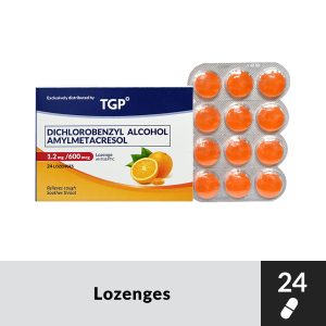 TGP Throat Lozenges 1.2/600mcg Orange flavor 24s - Image 1