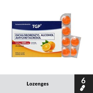 TGP Throat Lozenges 1.2/600mcg Orange flavor 6s