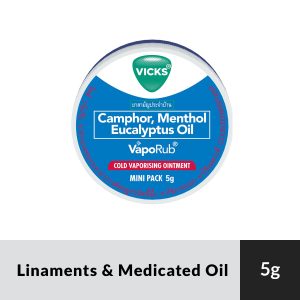 VICKS VapoRub Camphor Menthol Eucalyptus Oil Mini Pack 5g Ointment