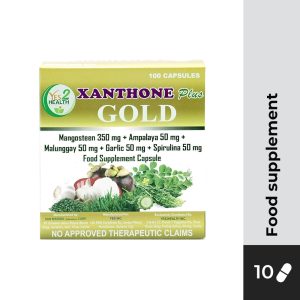 XANTHONE PLUS GOLD Mangosteen Ampalaya Malunggay Garlic Spirulina 550mg Capsule 10s